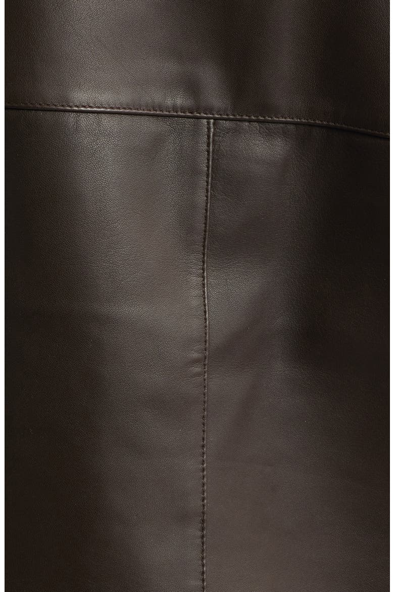 Short Mixed Media Leather Jacket, Alternate, color, CHOCOLATE