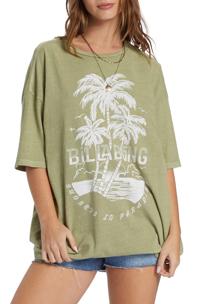 Billabong Tiki Tropics Oversized Graphic T-Shirt, Main, color, 