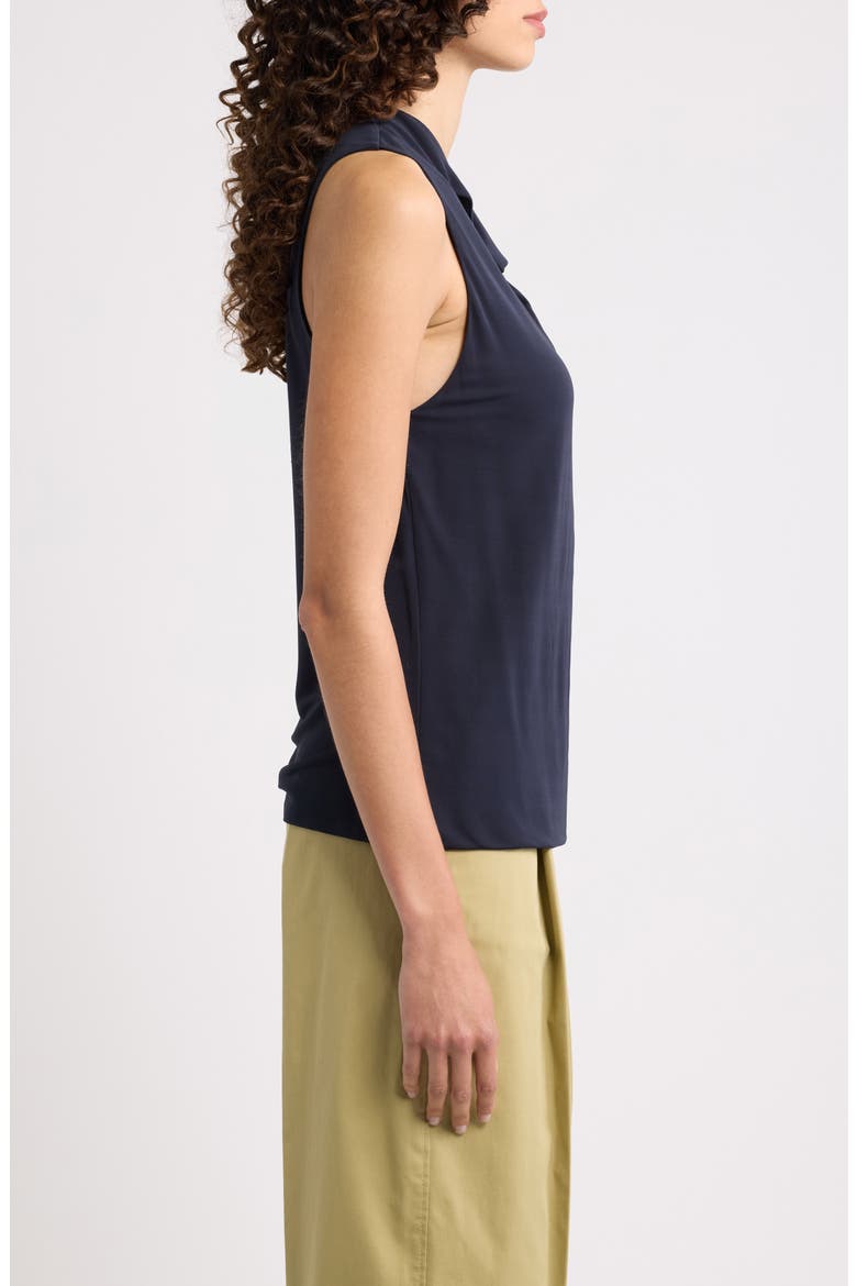 Epuete Drape Neck Jersey Top, Alternate, color, SKY CAPTAIN