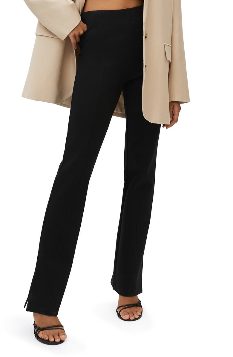 MANGO Slit Hem Leggings, Main, color, 