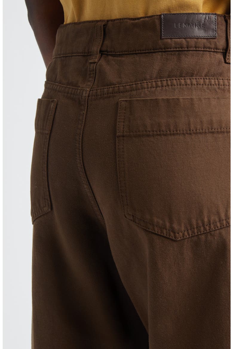 High Waist Cotton Twill Curved Pants, Alternate, color, CACAO