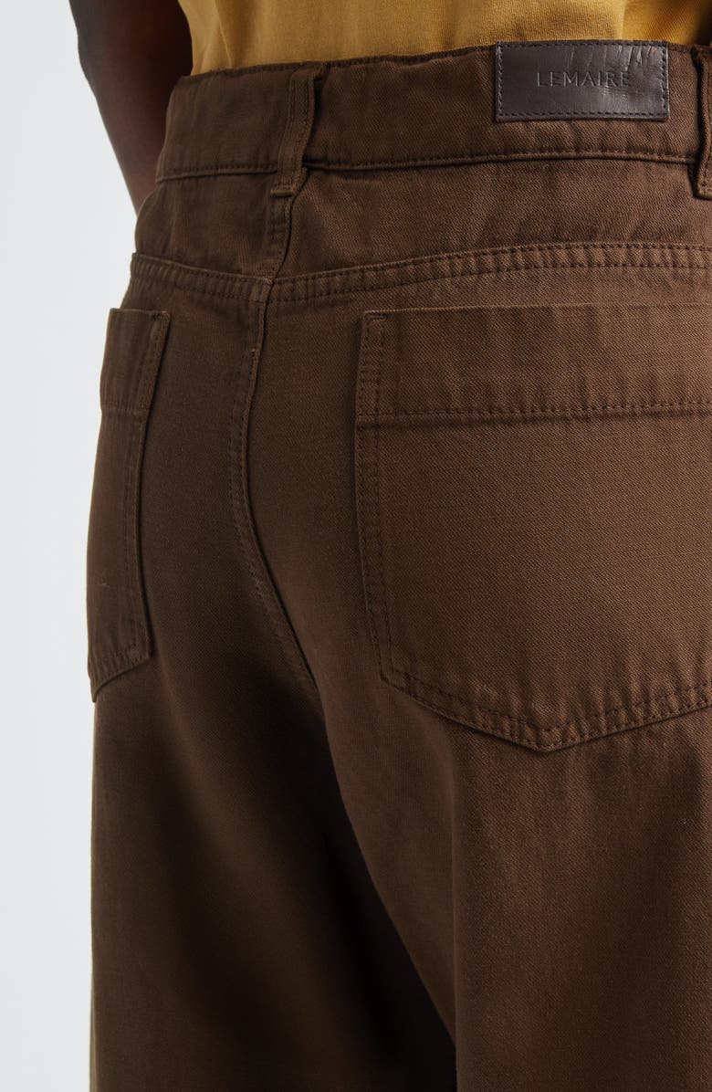 Lemaire High Waist Cotton Twill Curved Pants, Alternate, color, Cacao