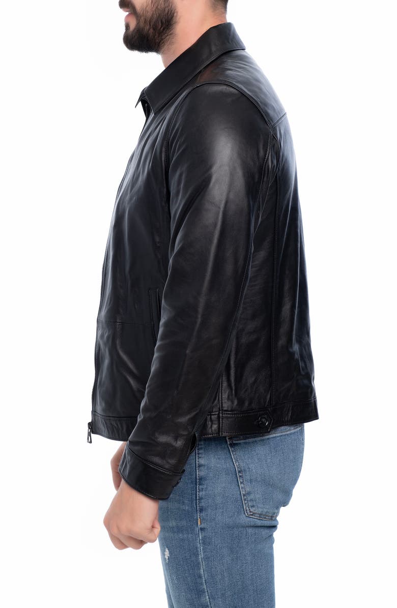 VELLAPAIS Landon Leather Jacket, Alternate, color, Black