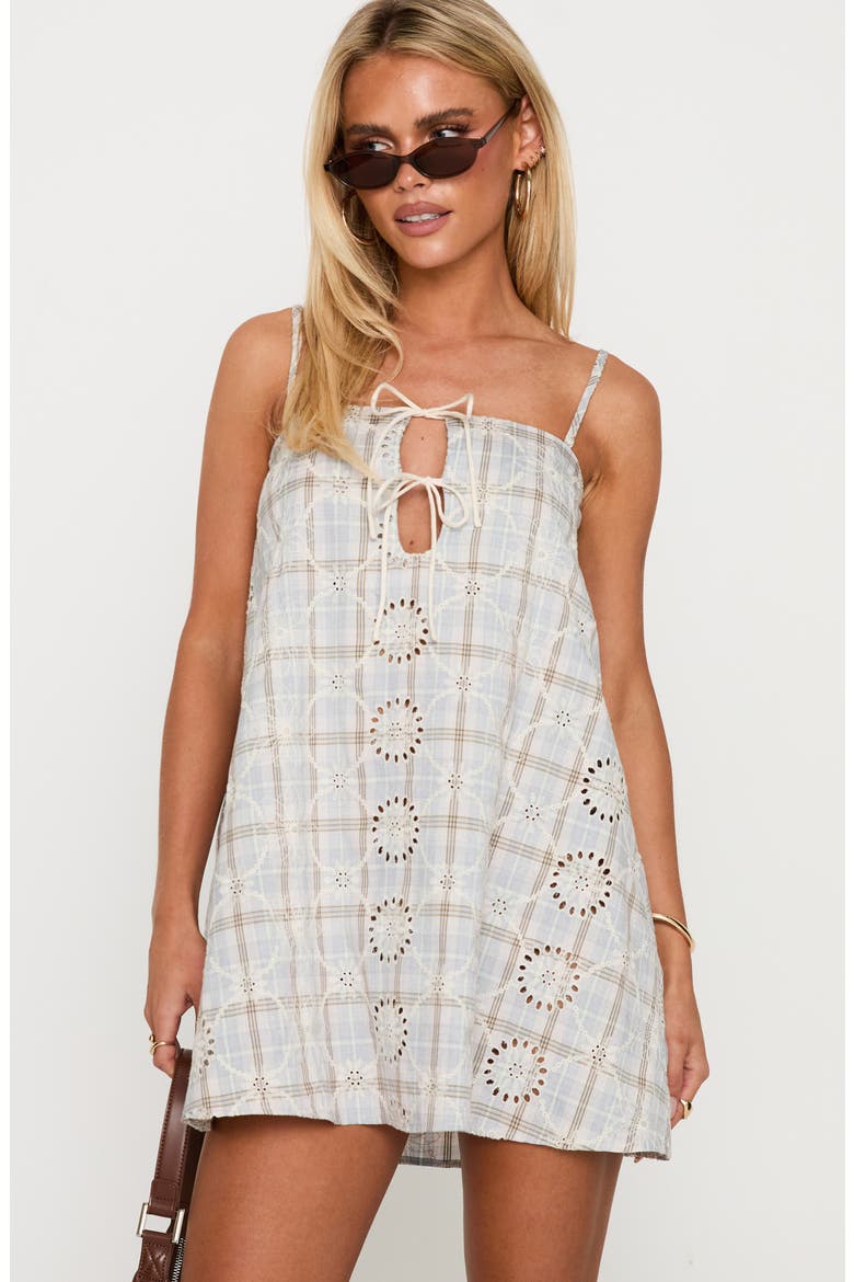 Belong Together Organic Cotton Minidress, Alternate, color, BLUE CHECK