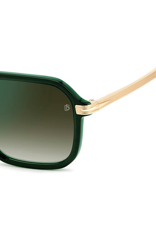 David Beckham Eyewear 56mm Navigator Sunglasses In Green Marble Gold