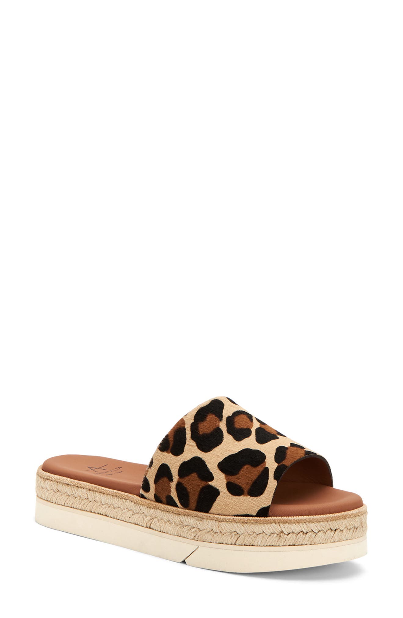 Shayna Espadrille Platform Slide Sandal, Main, color, LEOPARD