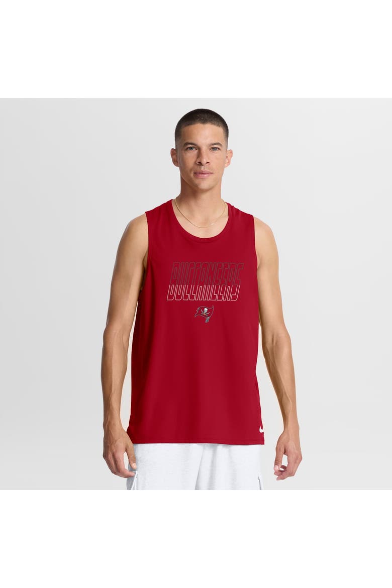 Men's Nike Red Tampa Bay Buccaneers Kickoff Miler Dri-FIT Tank​ Top, Main, color, Red