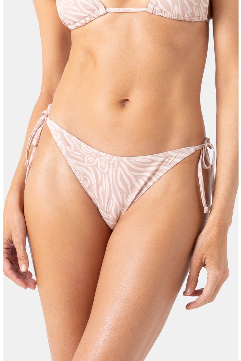 Wild Thing Side Tie Cheeky Bikini Bottoms, Main, color, CAMEL/ IVORY