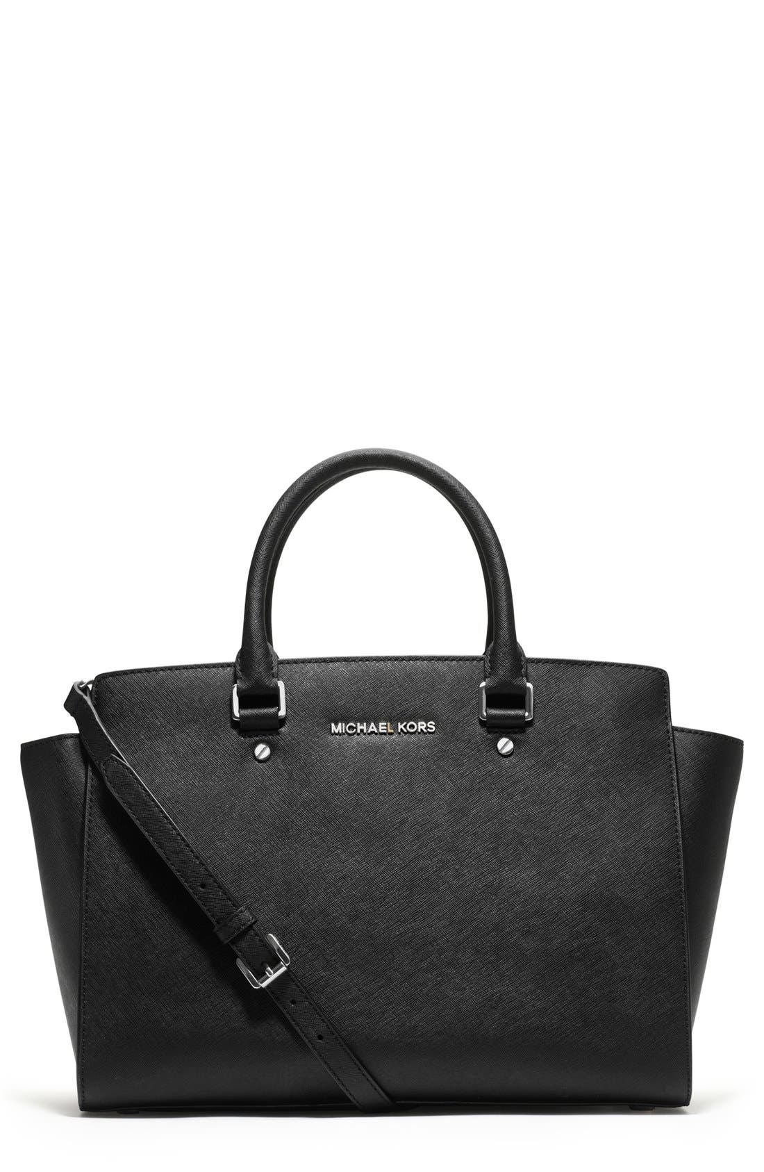 MICHAEL Michael Kors 'Large Selma' Zip-Top Satchel, Main, color, 