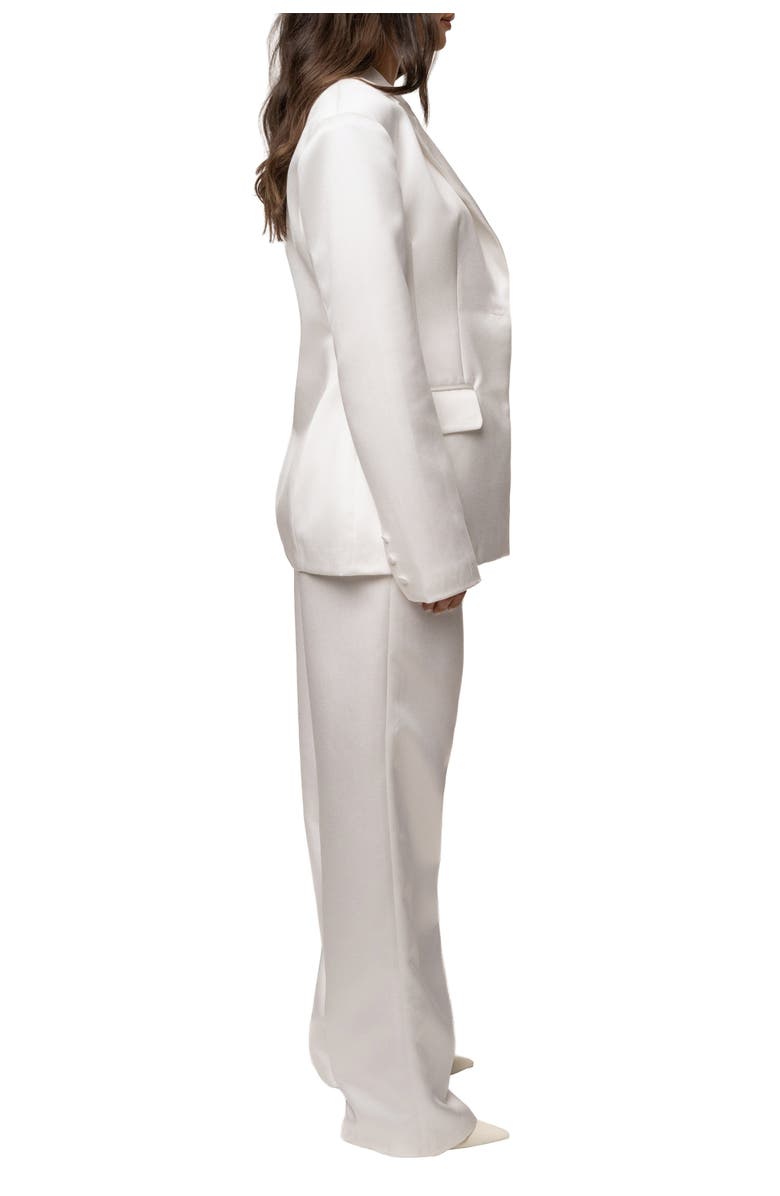 JLUXLABEL Victoria Satin Blazer, Alternate, color, White