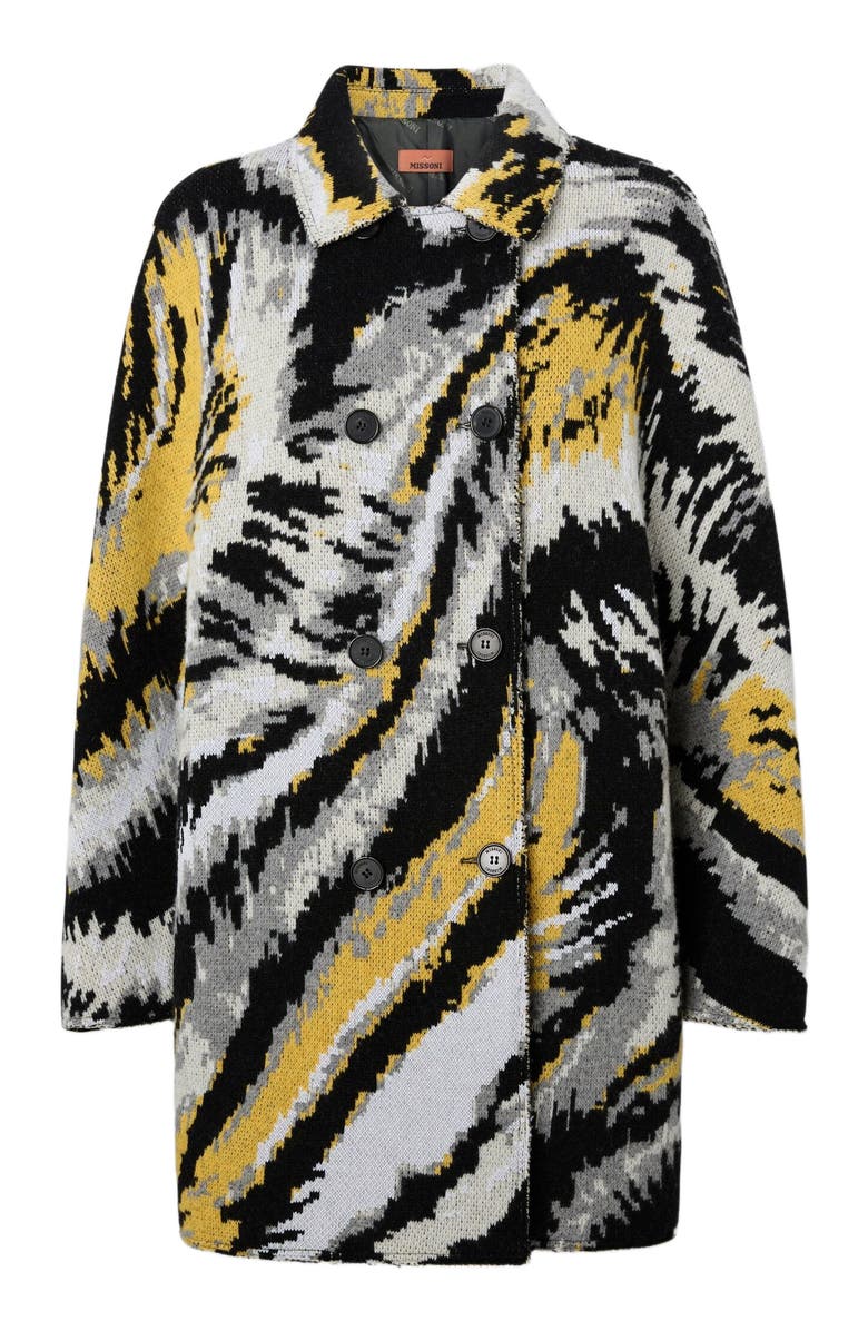Missoni Double-breasted Caban With Tiger Pattern, Alternate, color, Multicoloured