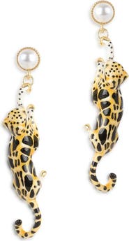 Bill Skinner Studio Clouded Leopard Drop Earrings