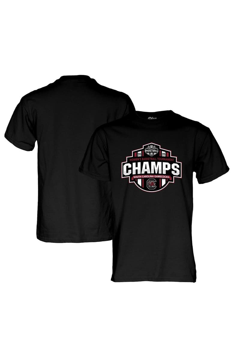 BLUE 84 Men's Blue 84  Black South Carolina Gamecocks 2025 SEC Women's Basketball Conference Tournament Champions Locker Room T-Shirt, Main, color, 