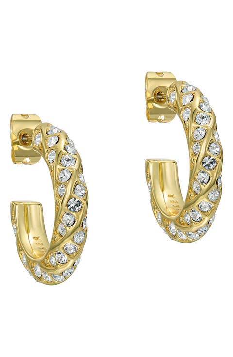 Toni Crystal Twist Hoop Earrings