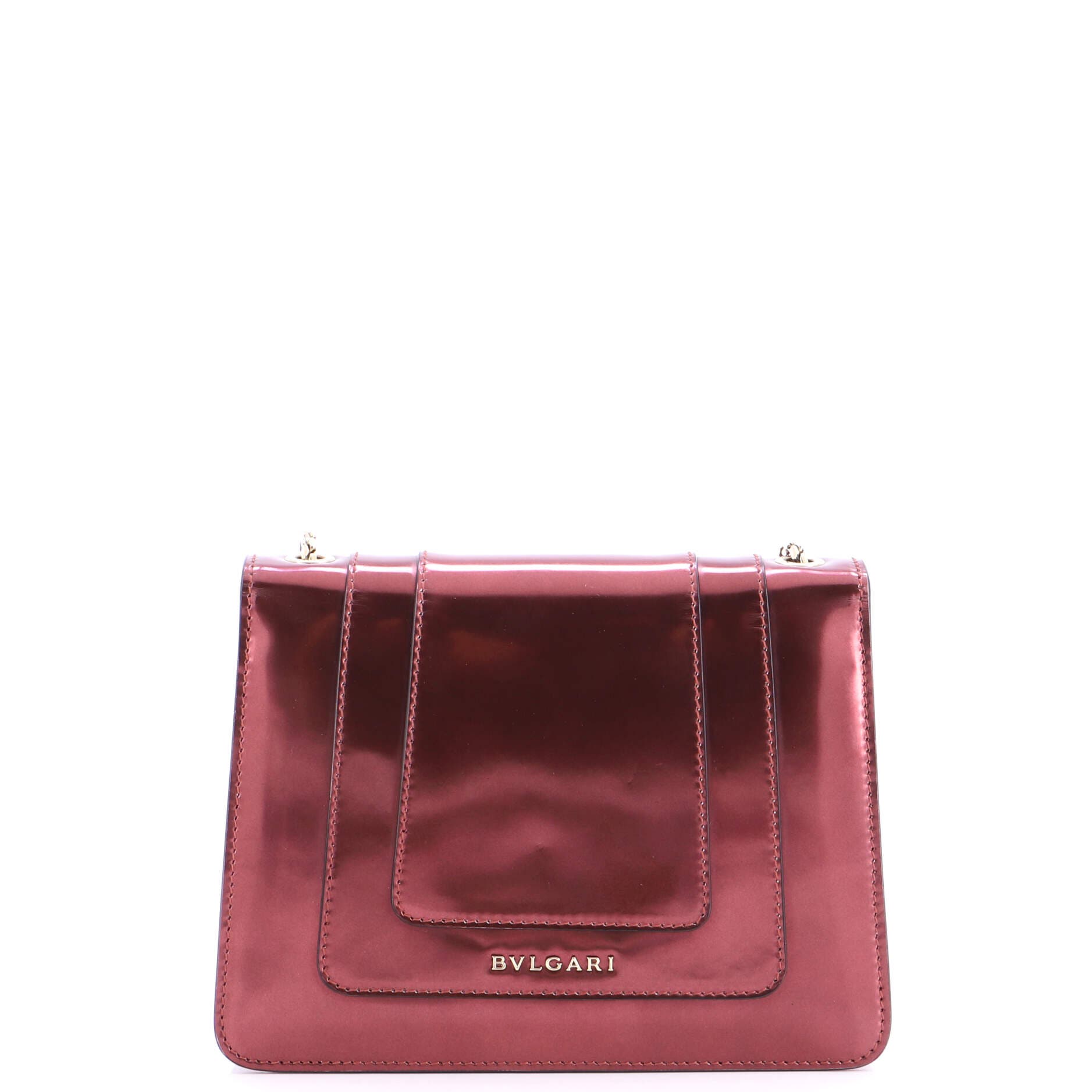 Serpenti Forever Square Shoulder Bag Metallic Leather Small, Alternate, color, Red