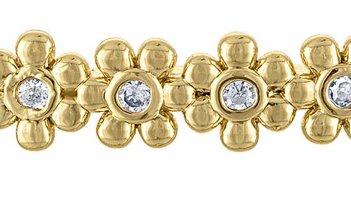 Fzn Kids' Flower Cubic Zirconia Tennis Bracelet In Yellow