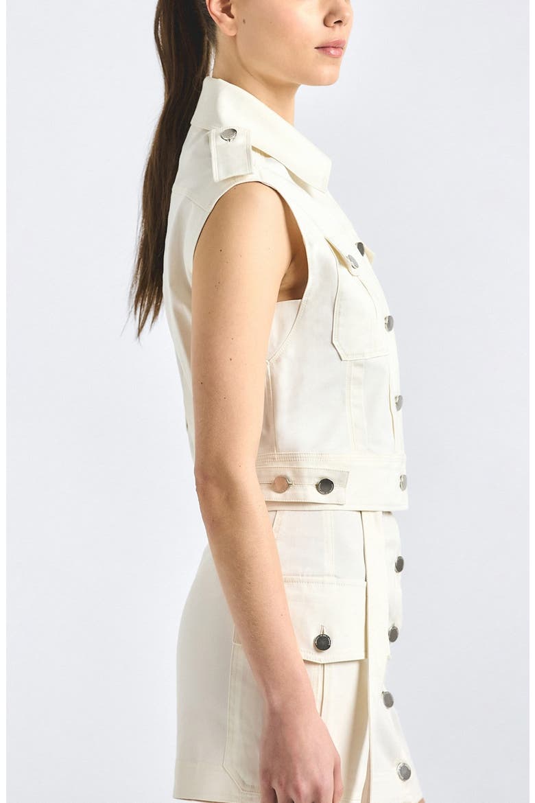 Illiana Stretch Cotton Blend Utility Vest, Alternate, color, SOFT WHITE