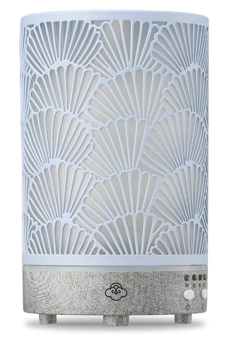Shell Metal Ultrasonic Aroma Diffuser, Main, color, GREY