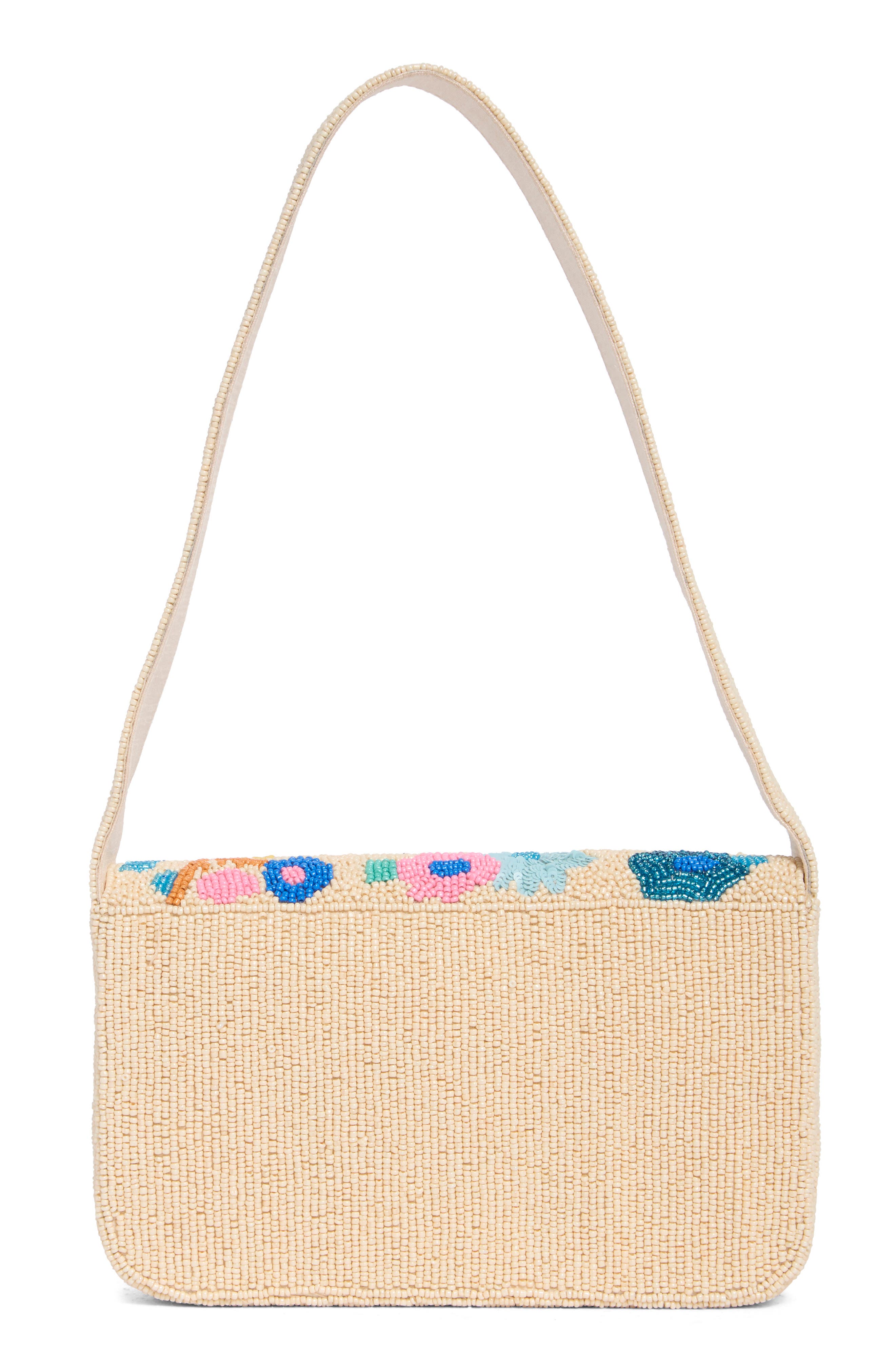 Collection XIIX Beaded Abstract Floral Shoulder Bag, Alternate, color, Beige Multi