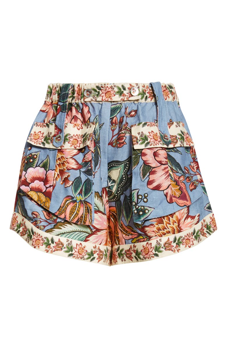 FARM Rio Wonderful Bouquet Linen Shorts, Alternate, color, 