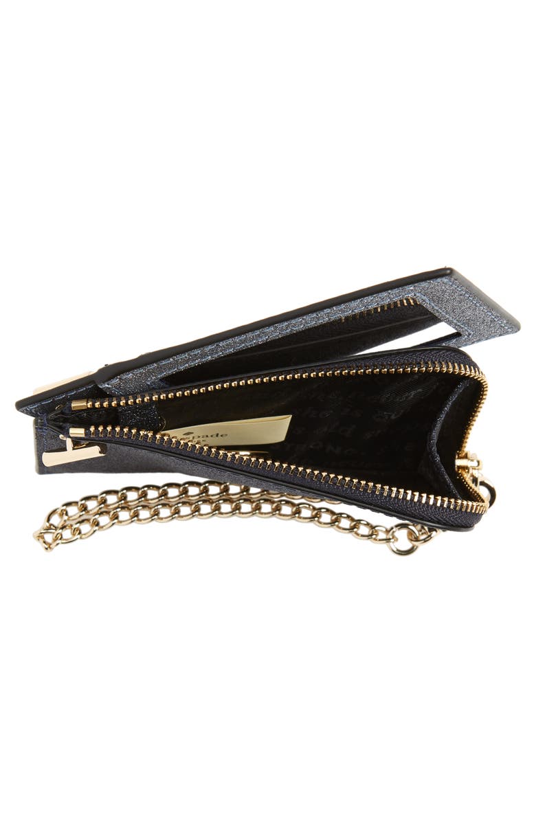 Kate Spade New York burgess court - ivey glitter leather card holder, Alternate, color, 