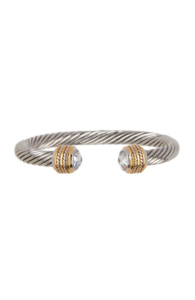 MESHMERISE Two-Tone Wide White Topaz End Twist Cuff, Alternate, color,