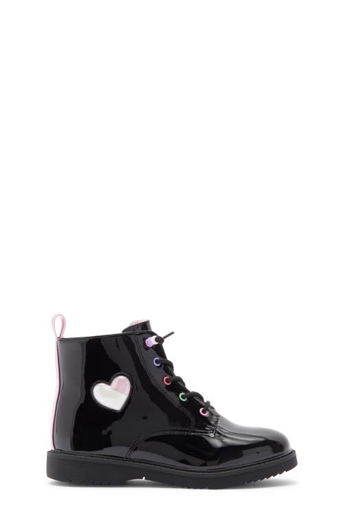 Harper Canyon Kids' Victorya Heart Combat Boot In Black
