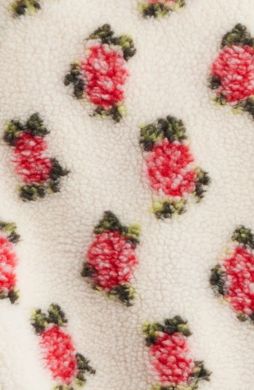 The Great . Floral Zip Front High Pile Fleece Bomber Jacket In Multi