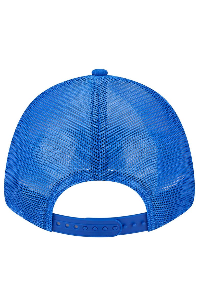 New Era Men's New Era Cream/Royal Los Angeles Rams Team Stripe Trucker 9FORTY Snapback Hat, Alternate, color, Cream