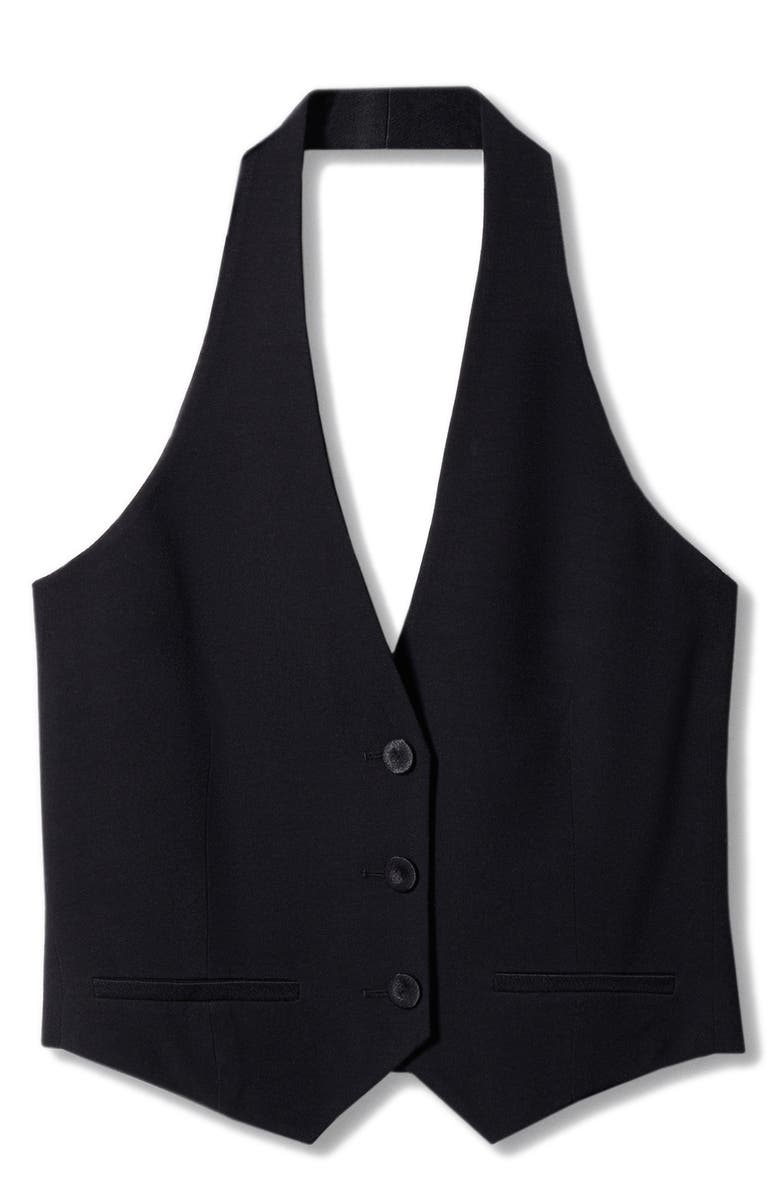 MANGO Halter Neck Crop Waistcoat, Alternate, color, 