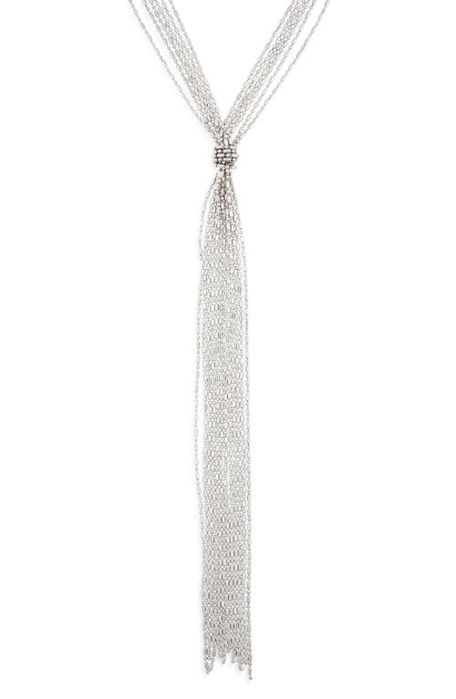 Shop Nordstrom Multistrand Bead Chain Y-necklace In Rhodium