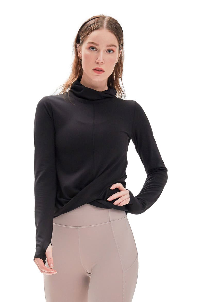 Cowl Neck Long Sleeve Top, Main, color, Cozy Black