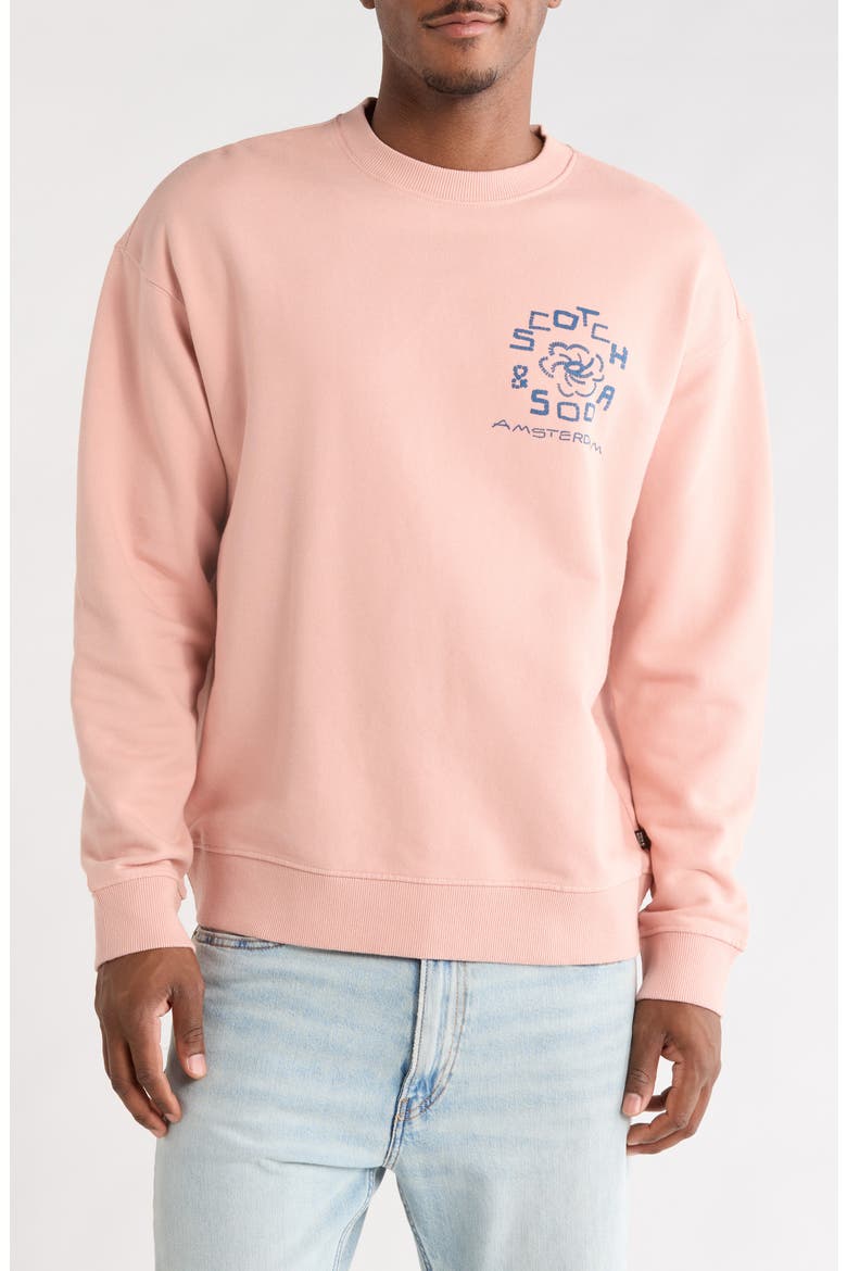 Amsterdam Cotton Graphic Sweatshirt, Main, color, DARK PINK