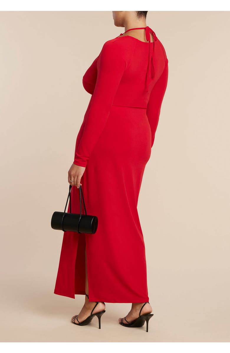 ELOQUII Keyhole Front Maxi Dress, Alternate, color, Tango Red