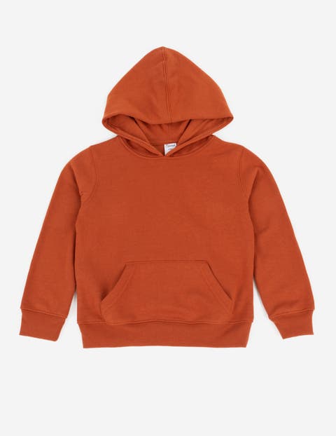 Kids Pullover Hoodie, Cotton Blend, Kangaroo Pocket, Solid Colors