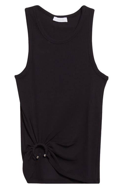 RABANNE RABANNE RING PIERCED STRETCH COTTON TANK