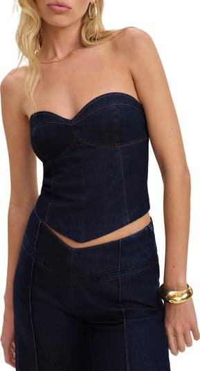 Kamila Denim Bustier Top