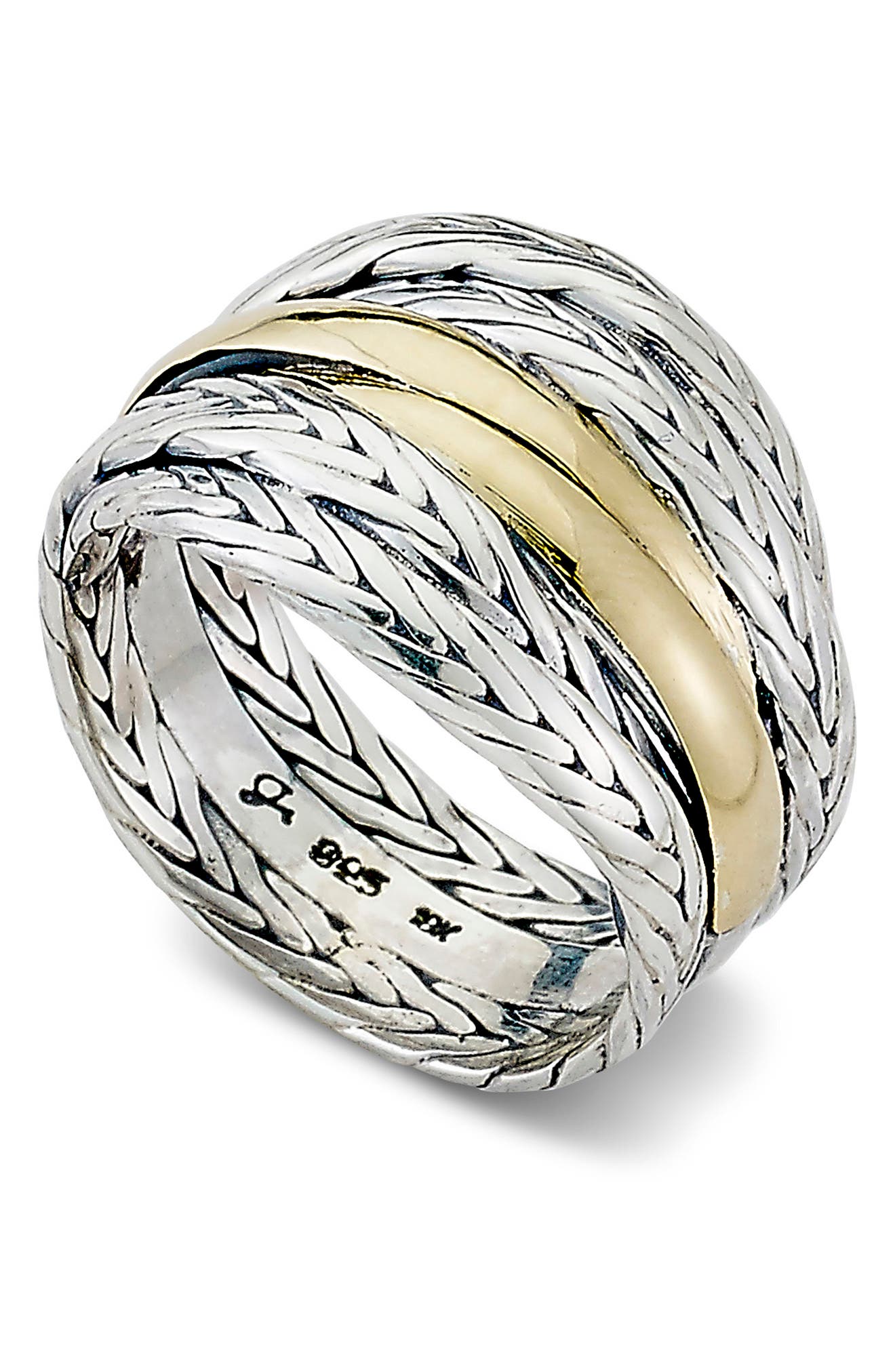 SAMUEL B. Two-Tone Wheat Chain Ring