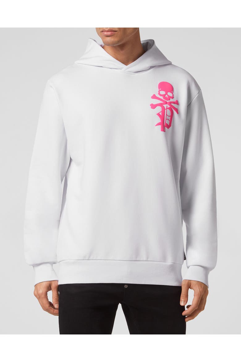 Hooded Sweatshirt Gothic Plein Men, Main, color, white