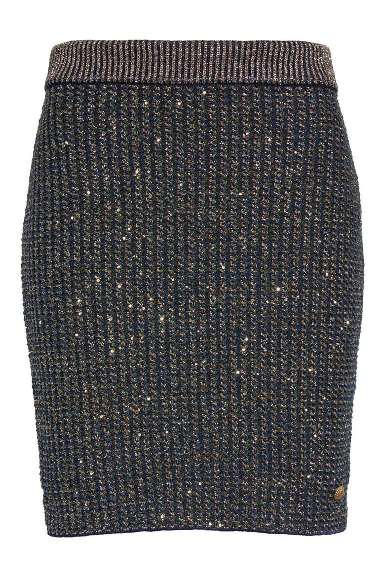 Glitter Tweed Skirt, Alternate, color, SQH NAVY/ MULTI
