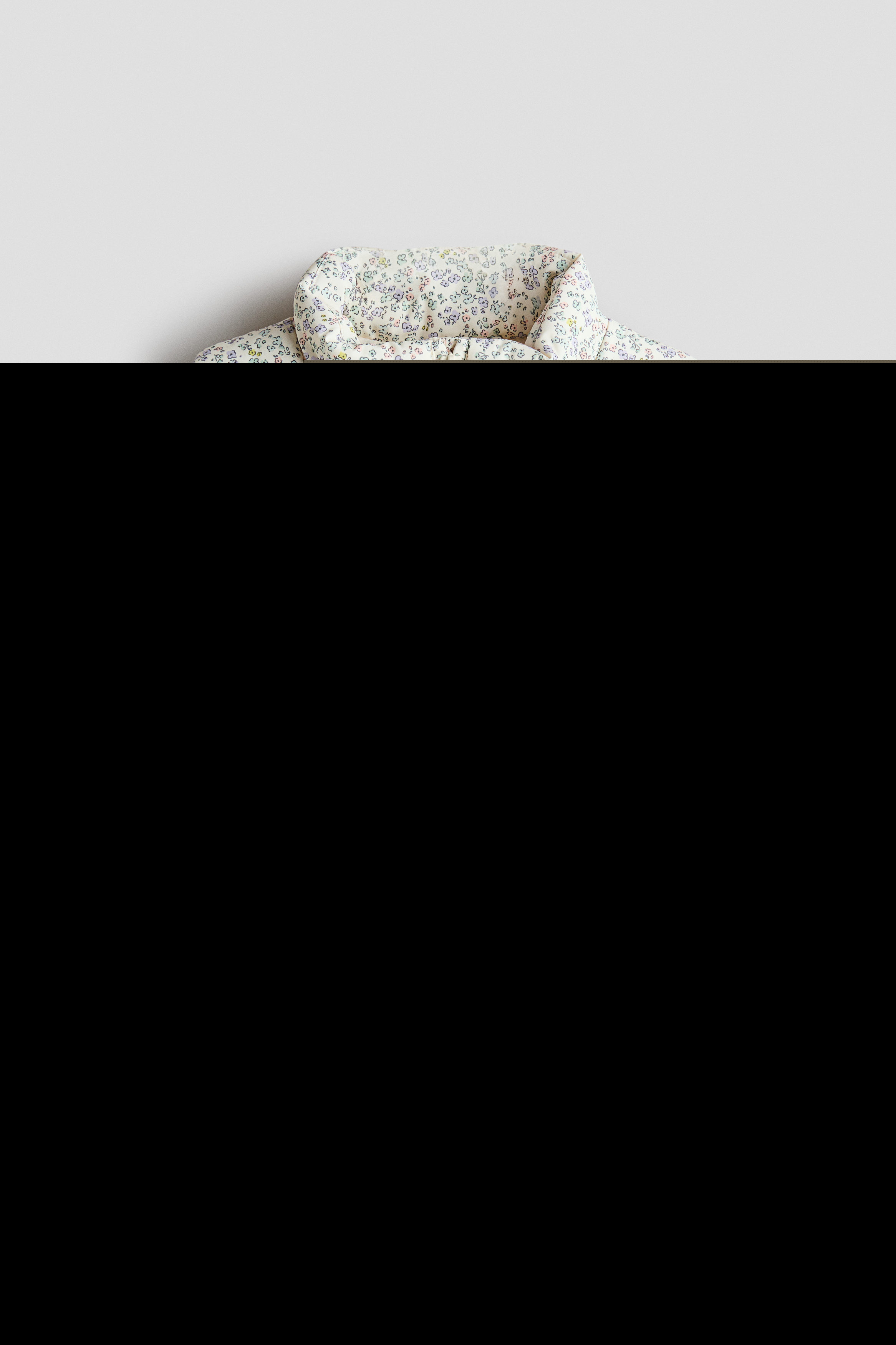 H&M Puffer Gilet, Alternate, color, Light Beige/Floral