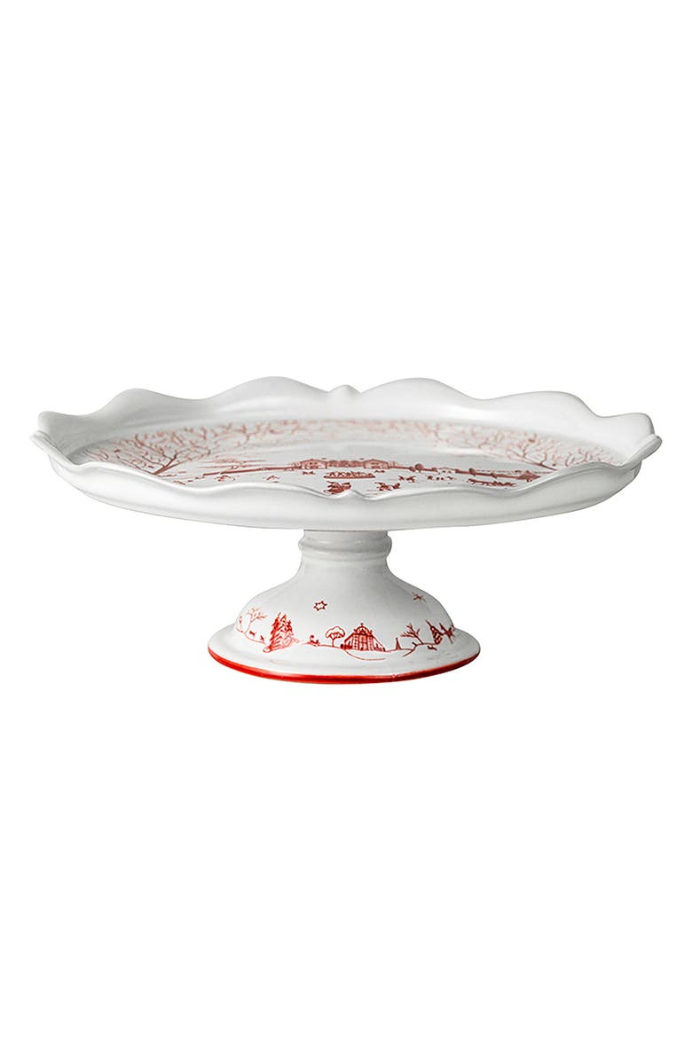 Juliska Country Estate Winter Frolic Cake Stand, Main, color, Ruby
