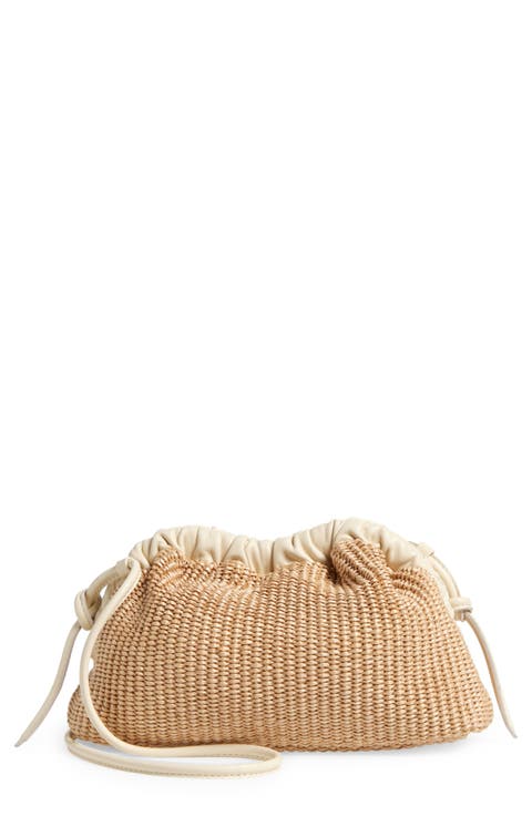Mini Cloud Woven Raffia Clutch