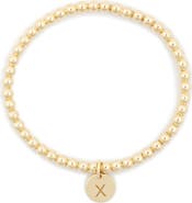 MESHMERISE Initial Charm Ball Stretch Bracelet