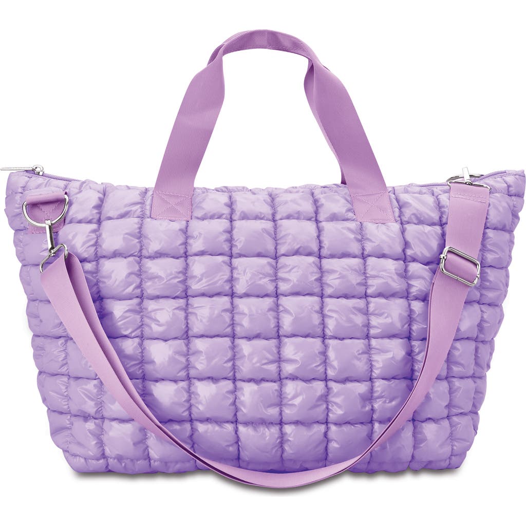Iscream Kids' Shiny Puffer Overnight Bag In Purple