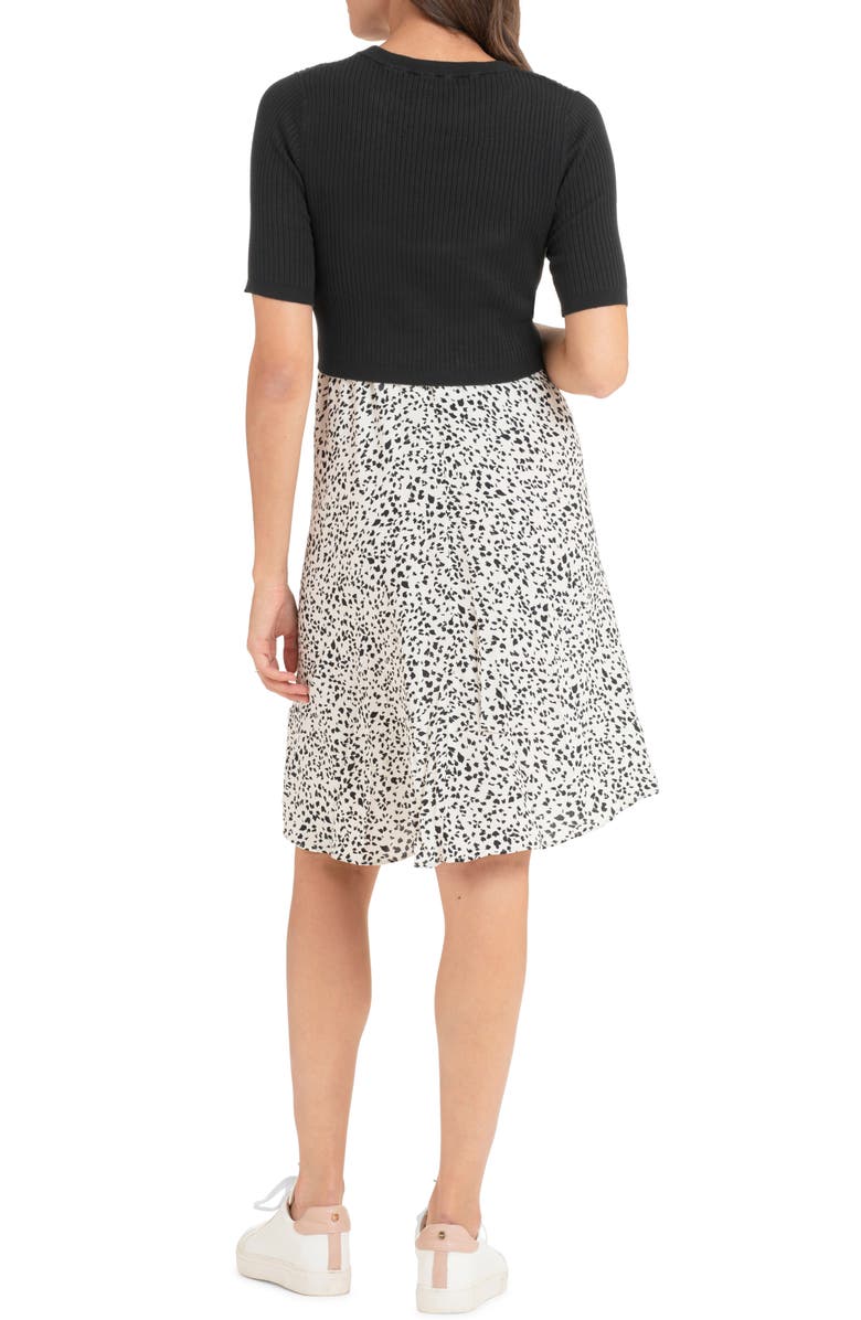 Seraphine Mixed Media Maternity/Nursing Dress, Alternate, color, 