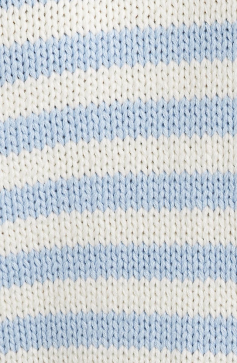 Princess Polly Harmony Balloon Sleeve Cotton Blend Sweater, Alternate, color, Blue / White Stripe