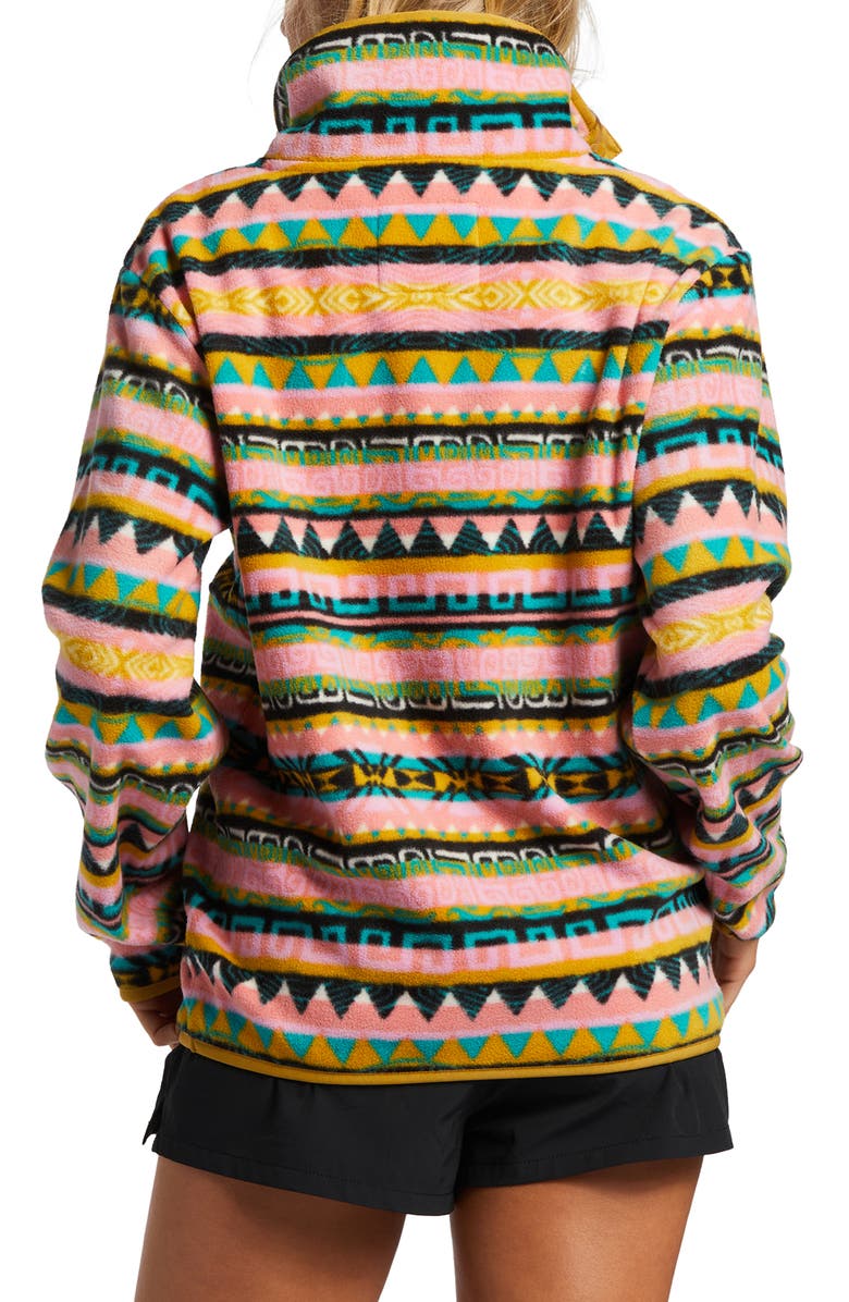 Billabong Switchback Lite Stripe Fleece Pullover, Alternate, color, Pink Multi