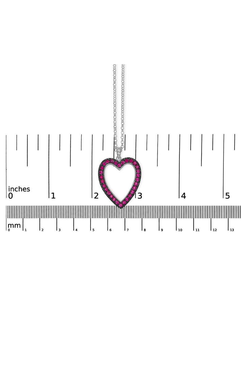 Haus of Brilliance 18K 1/3 Cttw Diamond & Ruby Open Heart Pendant Necklace, Alternate, color, White