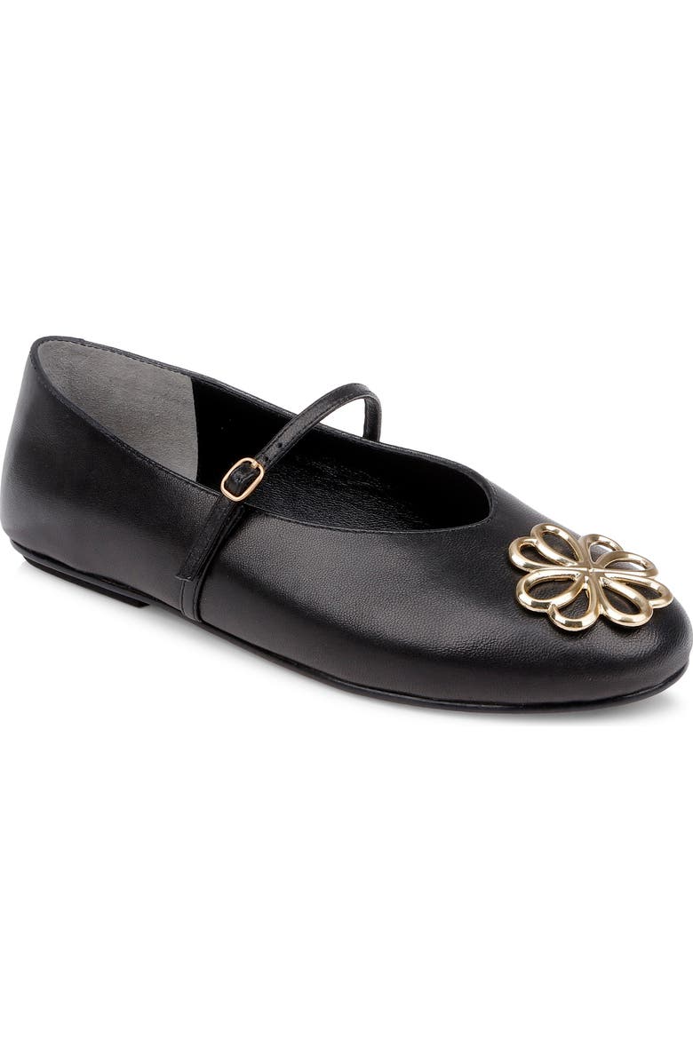 CLERAE Maril Mary Jane Flat, Main, color, Black Leather